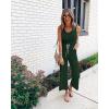 imagePRETTYGARDEN One Piece Jumpsuits for Women 2026 Summer Casual Drawstring Sleeveless Tank Romper Beach Vacation OutfitsZdark Green