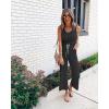 imagePRETTYGARDEN One Piece Jumpsuits for Women 2026 Summer Casual Drawstring Sleeveless Tank Romper Beach Vacation OutfitsZdark Grey