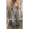 imagePRETTYGARDEN One Piece Jumpsuits for Women 2026 Summer Casual Drawstring Sleeveless Tank Romper Beach Vacation OutfitsZgrey