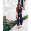 imagePRETTYGARDEN One Piece Jumpsuits for Women 2026 Summer Casual Drawstring Sleeveless Tank Romper Beach Vacation OutfitsZnavy