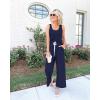 imagePRETTYGARDEN One Piece Jumpsuits for Women 2026 Summer Casual Drawstring Sleeveless Tank Romper Beach Vacation OutfitsZnavy