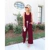 imagePRETTYGARDEN One Piece Jumpsuits for Women 2026 Summer Casual Drawstring Sleeveless Tank Romper Beach Vacation OutfitsZwine Red