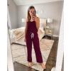 imagePRETTYGARDEN One Piece Jumpsuits for Women 2026 Summer Casual Drawstring Sleeveless Tank Romper Beach Vacation OutfitsZwine Red