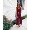 imagePRETTYGARDEN One Piece Jumpsuits for Women 2026 Summer Casual Drawstring Sleeveless Tank Romper Beach Vacation OutfitsZwine Red