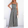 imagePRETTYGARDEN One Piece Jumpsuits for Women 2026 Summer Sleeveless Smocked Gingham Wide Leg Date Night Rompers Spring OutfitsBlack