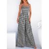 imagePRETTYGARDEN One Piece Jumpsuits for Women 2026 Summer Sleeveless Smocked Gingham Wide Leg Date Night Rompers Spring OutfitsBlack