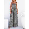 imagePRETTYGARDEN One Piece Jumpsuits for Women 2026 Summer Sleeveless Smocked Gingham Wide Leg Date Night Rompers Spring OutfitsBlack