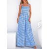 imagePRETTYGARDEN One Piece Jumpsuits for Women 2026 Summer Sleeveless Smocked Gingham Wide Leg Date Night Rompers Spring OutfitsBlue