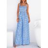 imagePRETTYGARDEN One Piece Jumpsuits for Women 2026 Summer Sleeveless Smocked Gingham Wide Leg Date Night Rompers Spring OutfitsBlue
