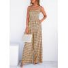 imagePRETTYGARDEN One Piece Jumpsuits for Women 2026 Summer Sleeveless Smocked Gingham Wide Leg Date Night Rompers Spring OutfitsBrown