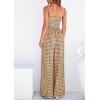 imagePRETTYGARDEN One Piece Jumpsuits for Women 2026 Summer Sleeveless Smocked Gingham Wide Leg Date Night Rompers Spring OutfitsBrown