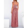 imagePRETTYGARDEN One Piece Jumpsuits for Women 2026 Summer Sleeveless Smocked Gingham Wide Leg Date Night Rompers Spring OutfitsBurgundy