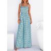 imagePRETTYGARDEN One Piece Jumpsuits for Women 2026 Summer Sleeveless Smocked Gingham Wide Leg Date Night Rompers Spring OutfitsDusty Blue