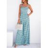 imagePRETTYGARDEN One Piece Jumpsuits for Women 2026 Summer Sleeveless Smocked Gingham Wide Leg Date Night Rompers Spring OutfitsDusty Blue