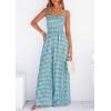 imagePRETTYGARDEN One Piece Jumpsuits for Women 2026 Summer Sleeveless Smocked Gingham Wide Leg Date Night Rompers Spring OutfitsDusty Blue