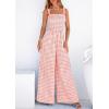 imagePRETTYGARDEN One Piece Jumpsuits for Women 2026 Summer Sleeveless Smocked Gingham Wide Leg Date Night Rompers Spring OutfitsLight Pink