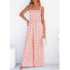 imagePRETTYGARDEN One Piece Jumpsuits for Women 2026 Summer Sleeveless Smocked Gingham Wide Leg Date Night Rompers Spring OutfitsLight Pink