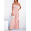 imagePRETTYGARDEN One Piece Jumpsuits for Women 2026 Summer Sleeveless Smocked Gingham Wide Leg Date Night Rompers Spring OutfitsLight Pink