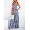 imagePRETTYGARDEN One Piece Jumpsuits for Women 2026 Summer Sleeveless Smocked Gingham Wide Leg Date Night Rompers Spring OutfitsNavy Blue