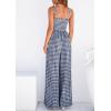 imagePRETTYGARDEN One Piece Jumpsuits for Women 2026 Summer Sleeveless Smocked Gingham Wide Leg Date Night Rompers Spring OutfitsNavy Blue