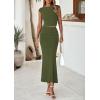 imagePRETTYGARDEN Skirt Sets Women 2 Piece Outfits Summer Outfits 2026 Going Out Crop Tops Long Maxi Skirts Beach Vacation ClothesArmy Green