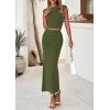 imagePRETTYGARDEN Skirt Sets Women 2 Piece Outfits Summer Outfits 2026 Going Out Crop Tops Long Maxi Skirts Beach Vacation ClothesArmy Green