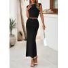 imagePRETTYGARDEN Skirt Sets Women 2 Piece Outfits Summer Outfits 2026 Going Out Crop Tops Long Maxi Skirts Beach Vacation ClothesBlack