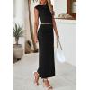 imagePRETTYGARDEN Skirt Sets Women 2 Piece Outfits Summer Outfits 2026 Going Out Crop Tops Long Maxi Skirts Beach Vacation ClothesBlack