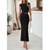 imagePRETTYGARDEN Skirt Sets Women 2 Piece Outfits Summer Outfits 2026 Going Out Crop Tops Long Maxi Skirts Beach Vacation ClothesBlack