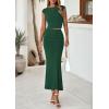 imagePRETTYGARDEN Skirt Sets Women 2 Piece Outfits Summer Outfits 2026 Going Out Crop Tops Long Maxi Skirts Beach Vacation ClothesDark Green