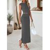 imagePRETTYGARDEN Skirt Sets Women 2 Piece Outfits Summer Outfits 2026 Going Out Crop Tops Long Maxi Skirts Beach Vacation ClothesGrey