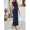 imagePRETTYGARDEN Skirt Sets Women 2 Piece Outfits Summer Outfits 2026 Going Out Crop Tops Long Maxi Skirts Beach Vacation ClothesNavy