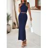 imagePRETTYGARDEN Skirt Sets Women 2 Piece Outfits Summer Outfits 2026 Going Out Crop Tops Long Maxi Skirts Beach Vacation ClothesNavy