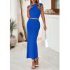 imagePRETTYGARDEN Skirt Sets Women 2 Piece Outfits Summer Outfits 2026 Going Out Crop Tops Long Maxi Skirts Beach Vacation ClothesRoyal Blue