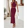 imagePRETTYGARDEN Skirt Sets Women 2 Piece Outfits Summer Outfits 2026 Going Out Crop Tops Long Maxi Skirts Beach Vacation ClothesWine Red