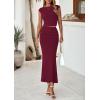 imagePRETTYGARDEN Skirt Sets Women 2 Piece Outfits Summer Outfits 2026 Going Out Crop Tops Long Maxi Skirts Beach Vacation ClothesWine Red