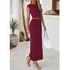 imagePRETTYGARDEN Skirt Sets Women 2 Piece Outfits Summer Outfits 2026 Going Out Crop Tops Long Maxi Skirts Beach Vacation ClothesWine Red