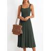 imagePRETTYGARDEN Spring Dresses for Women 2026 Summer Casual Sleeveless Square Neck A Line Knit Pleated Midi Cocktail Party DressArmy Green