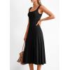 imagePRETTYGARDEN Spring Dresses for Women 2026 Summer Casual Sleeveless Square Neck A Line Knit Pleated Midi Cocktail Party DressBlack