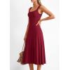 imagePRETTYGARDEN Spring Dresses for Women 2026 Summer Casual Sleeveless Square Neck A Line Knit Pleated Midi Cocktail Party DressBurgundy