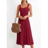 imagePRETTYGARDEN Spring Dresses for Women 2026 Summer Casual Sleeveless Square Neck A Line Knit Pleated Midi Cocktail Party DressBurgundy