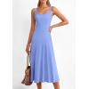 imagePRETTYGARDEN Spring Dresses for Women 2026 Summer Casual Sleeveless Square Neck A Line Knit Pleated Midi Cocktail Party DressLight Blue