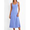 imagePRETTYGARDEN Spring Dresses for Women 2026 Summer Casual Sleeveless Square Neck A Line Knit Pleated Midi Cocktail Party DressLight Blue