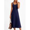 imagePRETTYGARDEN Spring Dresses for Women 2026 Summer Casual Sleeveless Square Neck A Line Knit Pleated Midi Cocktail Party DressNavy Blue