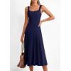 imagePRETTYGARDEN Spring Dresses for Women 2026 Summer Casual Sleeveless Square Neck A Line Knit Pleated Midi Cocktail Party DressNavy Blue