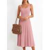 imagePRETTYGARDEN Spring Dresses for Women 2026 Summer Casual Sleeveless Square Neck A Line Knit Pleated Midi Cocktail Party DressPink