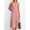 imagePRETTYGARDEN Spring Dresses for Women 2026 Summer Casual Sleeveless Square Neck A Line Knit Pleated Midi Cocktail Party DressPink