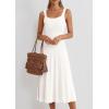 imagePRETTYGARDEN Spring Dresses for Women 2026 Summer Casual Sleeveless Square Neck A Line Knit Pleated Midi Cocktail Party DressWhite
