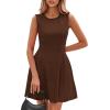 imagePRETTYGARDEN Summer Dresses for Women 2026 Elegant Classy Spring A Line Business Casual Work Graduation Cocktail Short DressDark Brown