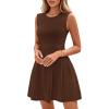 imagePRETTYGARDEN Summer Dresses for Women 2026 Elegant Classy Spring A Line Business Casual Work Graduation Cocktail Short DressDark Brown